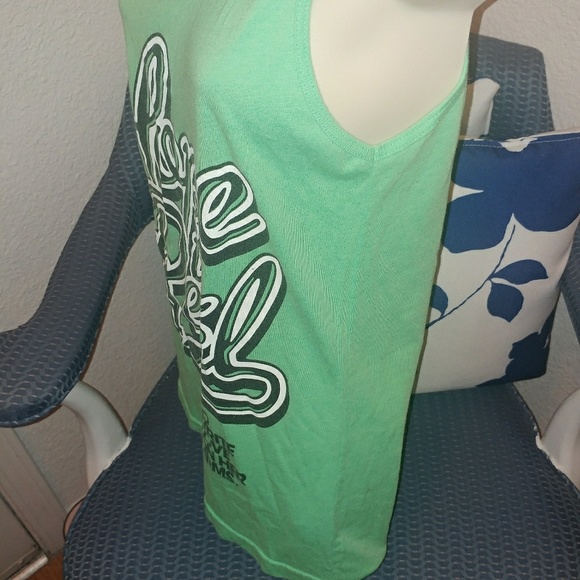 American Apparel Neon × TWLOHA | Bright Green Hope is Real Tank Top Small - Picture 4 of 8